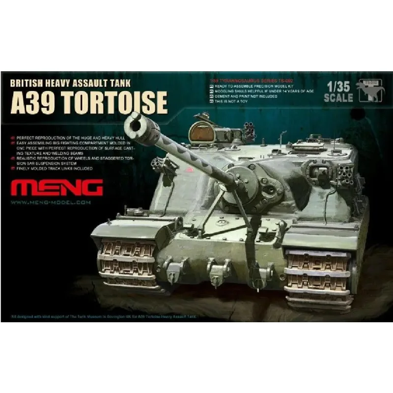 

Модель Meng, масштаб 1/35, TS-002, британский тяжелый штурмовой танк A39, комплект пластиковой модели для сборки черепахи