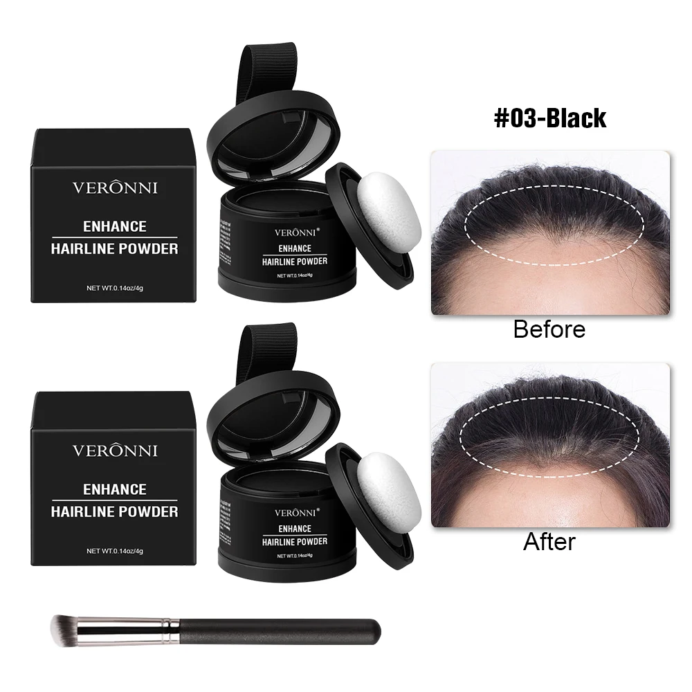 Hair Line Powder SBlack Root Cover Up Natural Instant Waterproof Hairline Shadow Powder Hair Coverage with Easy Blend Powder