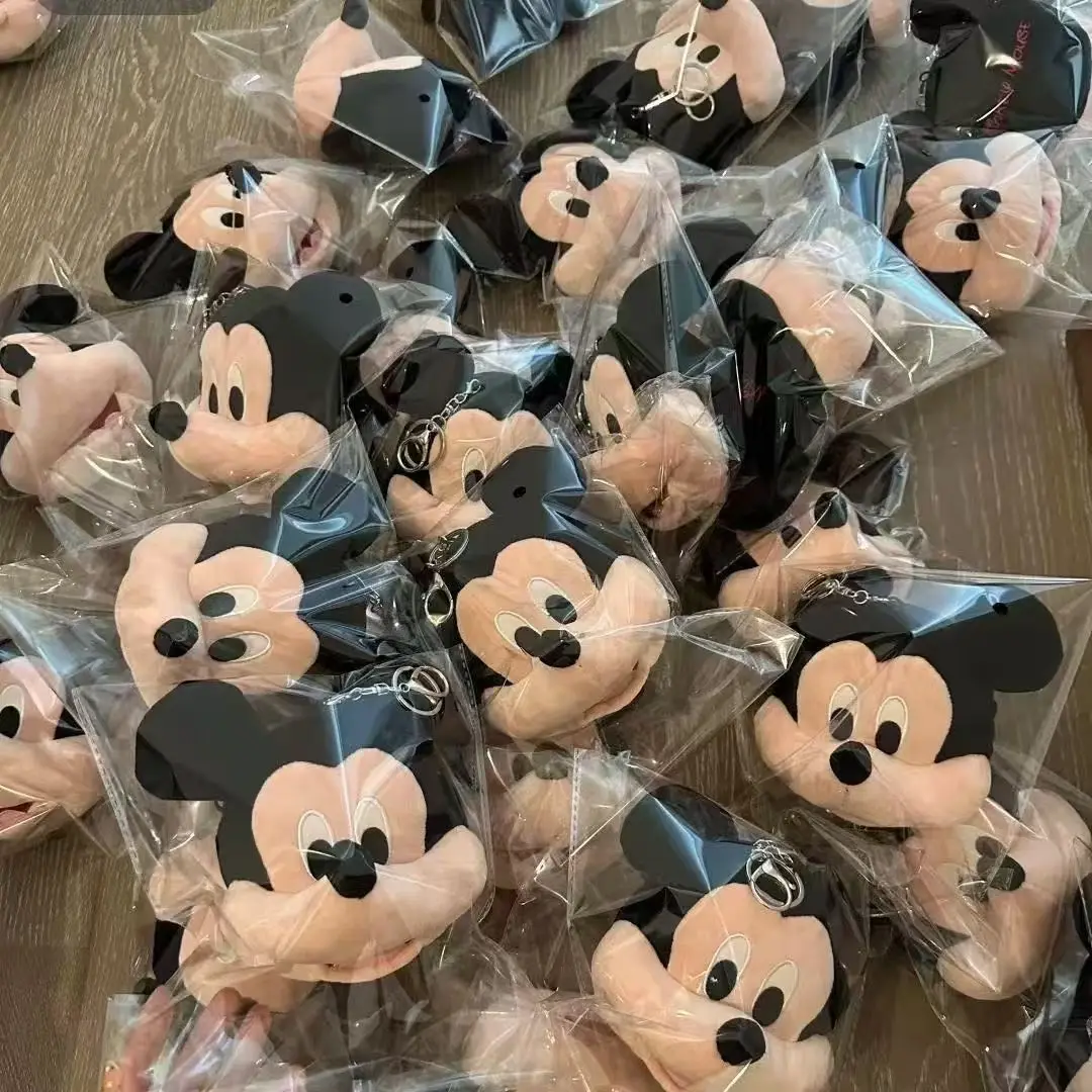 디즈니 미키 젤 코인 플러시 장난감 지갑 만화 애니메이션 귀여운 미니 지갑 휴대용 펜던트 키체인 돈 가방 선물 장식