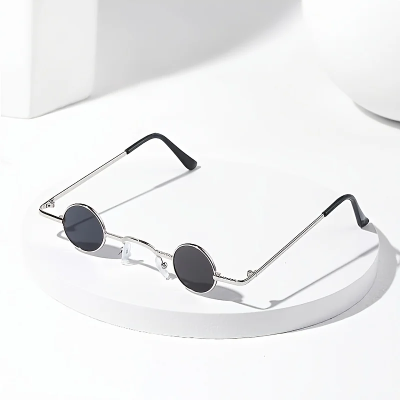Trendige, runde, einfache Retro-Sonnenbrille, personalisierte High-End-Brille für Herren und Damen, Modetrend, UV-beständige Brillen – Detail 2