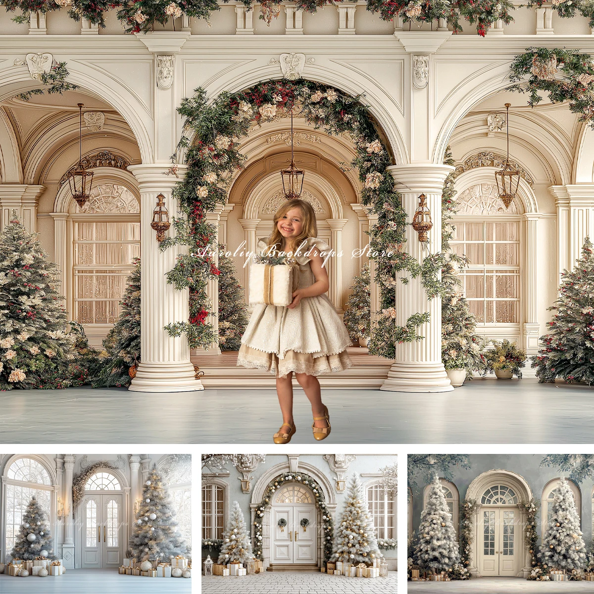 Arch With Garland Greenery Cream Wall Arched  Backdrops Child Baby Photo Props Adult Kids Decors Photography Studio Backgrounds