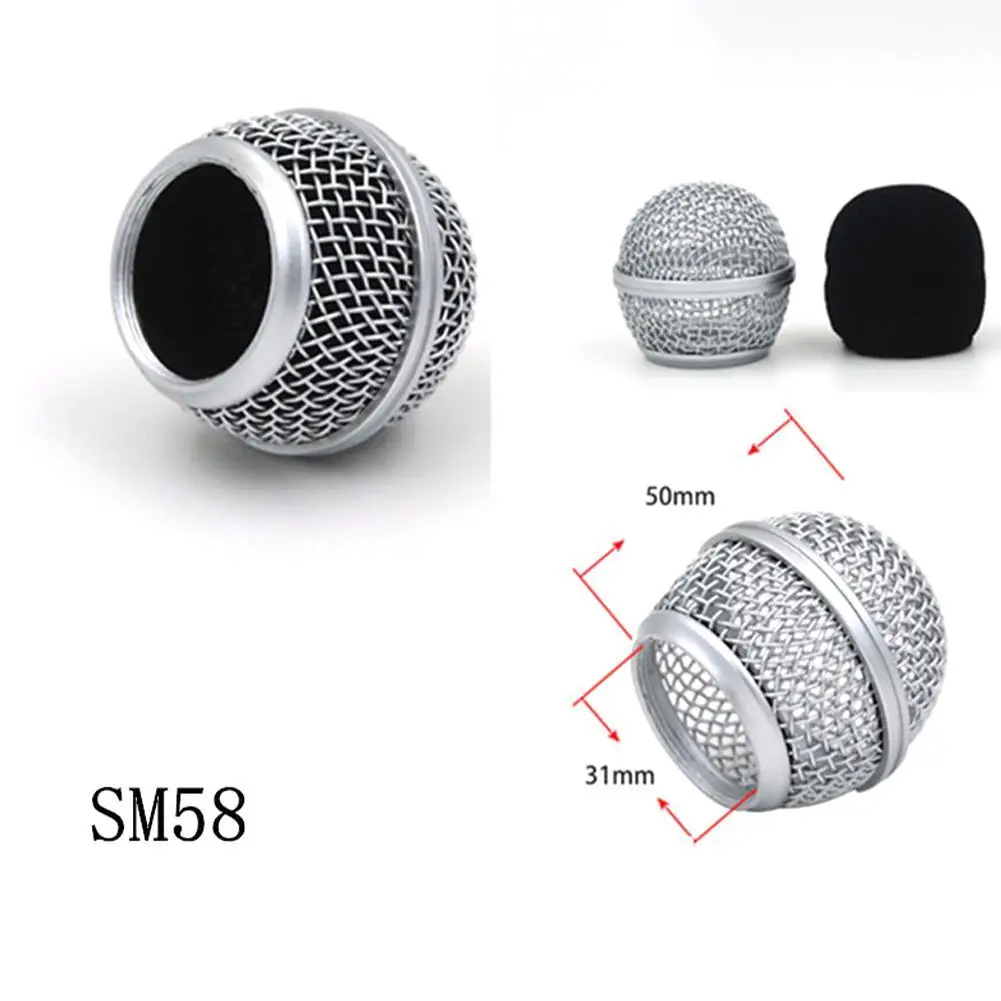 หัวเปลี่ยนไมโครโฟน SM58ตาข่ายเหล็กมือถือไมโครโฟนย่างเหมาะกับ Shure Beta 57A 58A 87A 845S 945 2023ใหม่