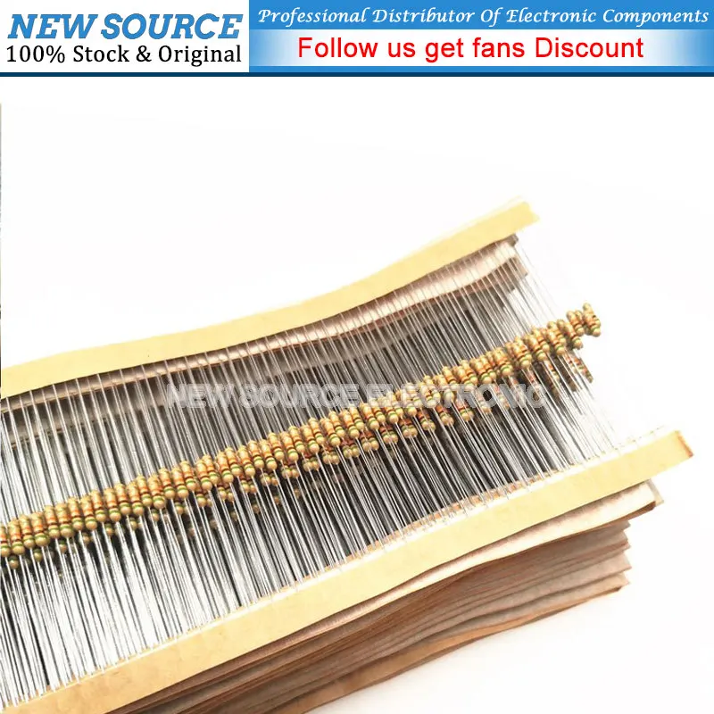 20 buah Resistor Film karbon 1W 5% 1R ~ 10M 10R 100R 220R 330R 470R 1K 2.2K 3.3K 4.7K 10K 22K 47K 100K 1M 10R 100R 220 330 470 ohm