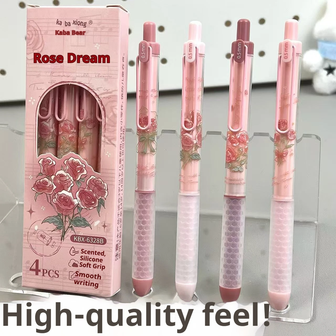 Fragrance Gel Pens,Rose/Dog/Coffee Assorted Colors 0.5mm Black Long-Lasting Ink Smudge-Proof Comfortable Grip For Homework,Study