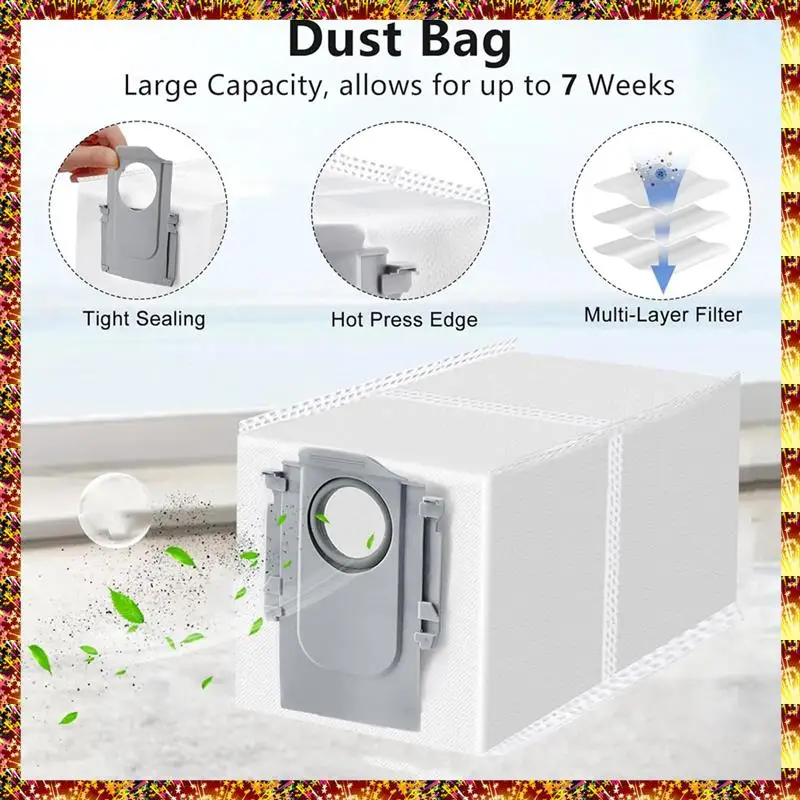 AGOUP 21 قطعة استبدال أجزاء ل Roborock QV 35A /QR 598 /QR 798 أجزاء المكنسة الكهربائية فرشاة جانبية رئيسية فلتر Hepa خرقة كيس لجميع الغبار