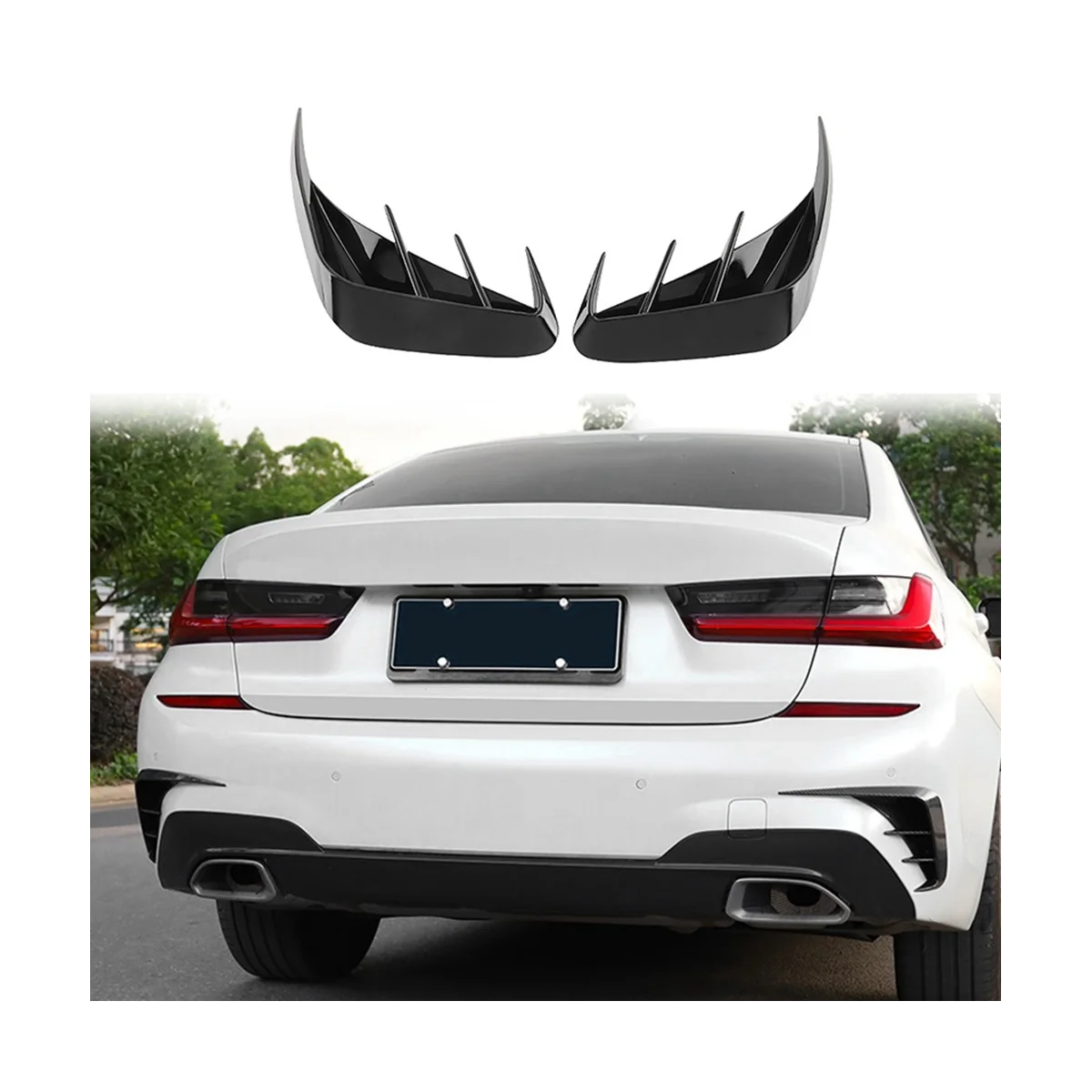 Rear Bumper Wind Blade Rear Bumper Spoiler Rear Bumper Body Trim Car for 3 Series G20 G28 2019-2021