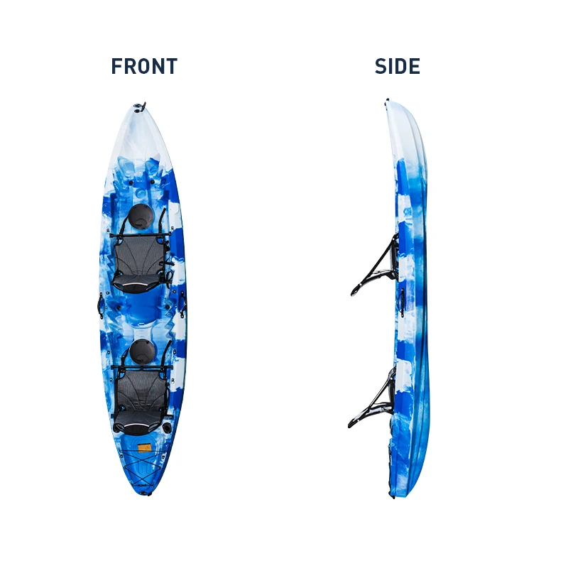 LLDPE Material Kayak, Home Use, Outdoor Use, Fishing Boat, Three Seater, Supports Customized Colors, with Fishing Rod
