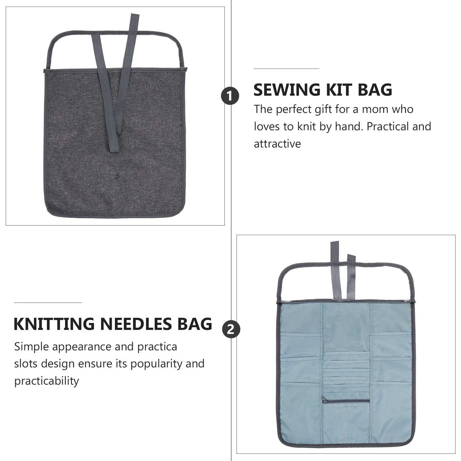 

1pc Knitting Needles Storage Bag 600D Oxford Cloth Durable Travel Camping Sewing Kit Crochet Hooks Lightweight Practical Gift