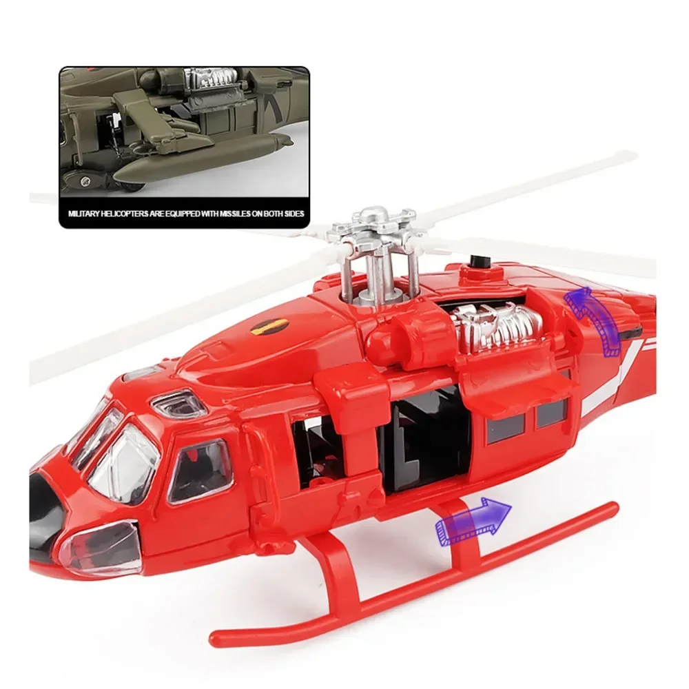 1/64 UH-60 Utility Black Hawk Armed Helicopter Alloy Diecast Plane Model Toy Fighter Military Aircraft Model Airplane Toys Gifts