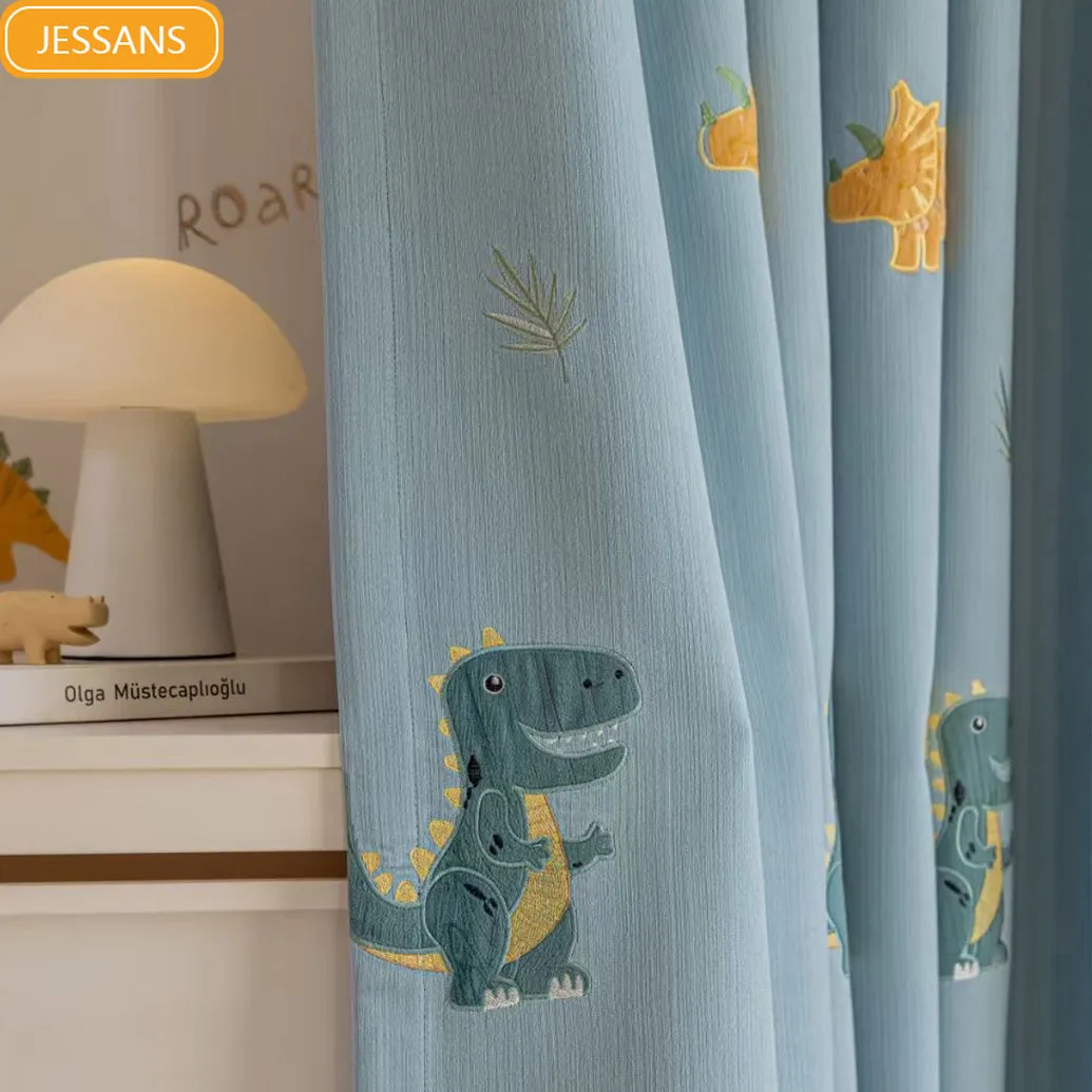 Children's Room Curtains Cartoon Snow Neil Embroidered Curtains for Living Room Bedroom Partition Curtain Customization