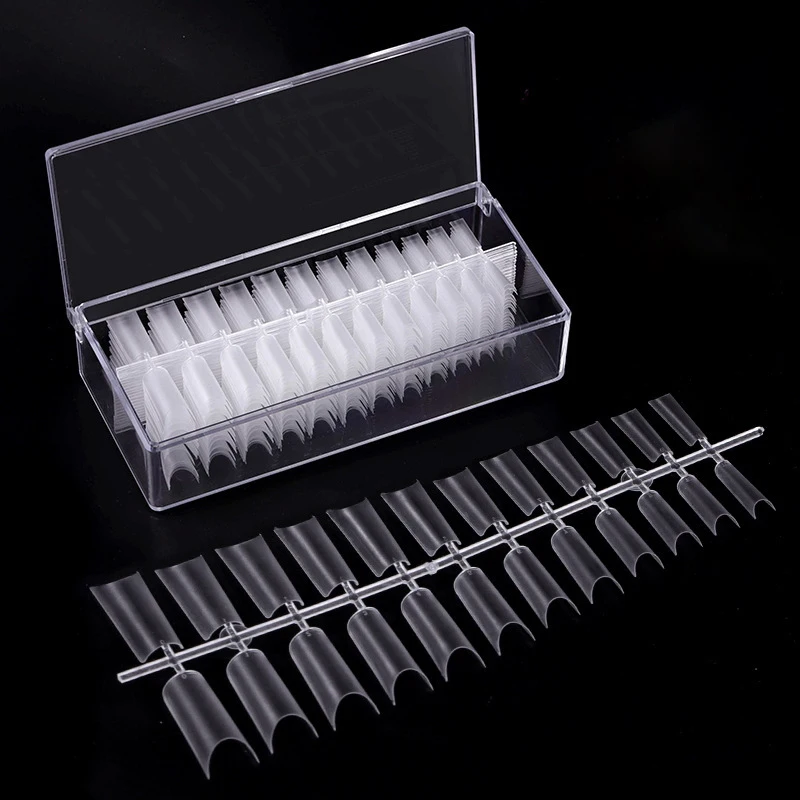 240pcs/Boxed Ultra Thin Traceless False Nails Transparent Matte Full Cover Half Press On Nails Extension DIY Nail Art Decoration