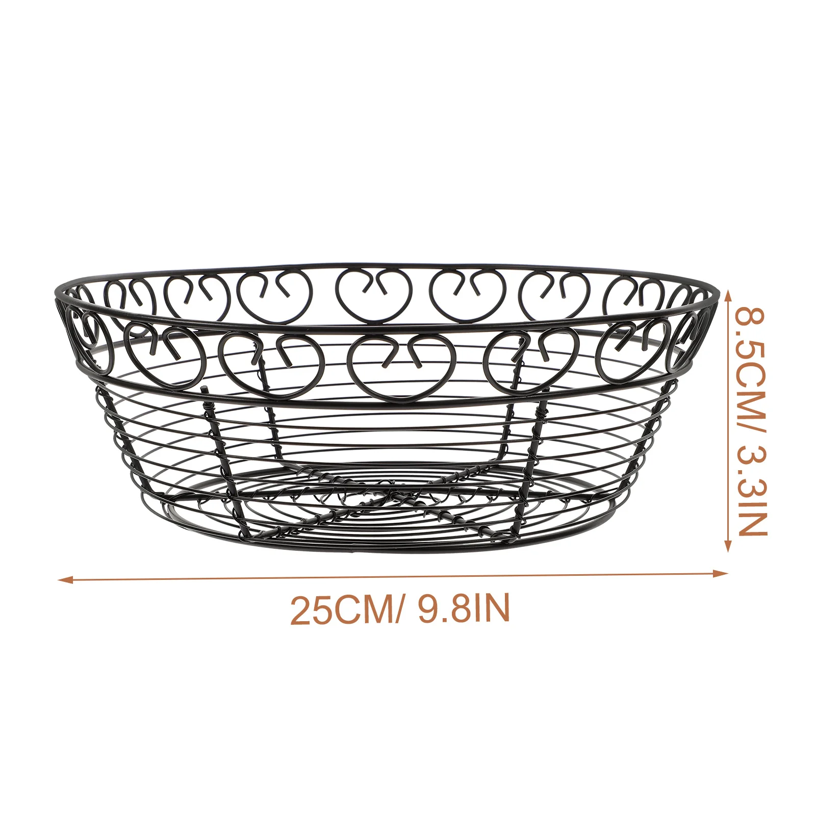 Iron Art Drahtkorb, schicker Mehrzweck-Aufbewahrungskorb für Obst und Gemüse, Brotkorb, dekorative Tischschüssel für Küche, Zuhause, Restaurant