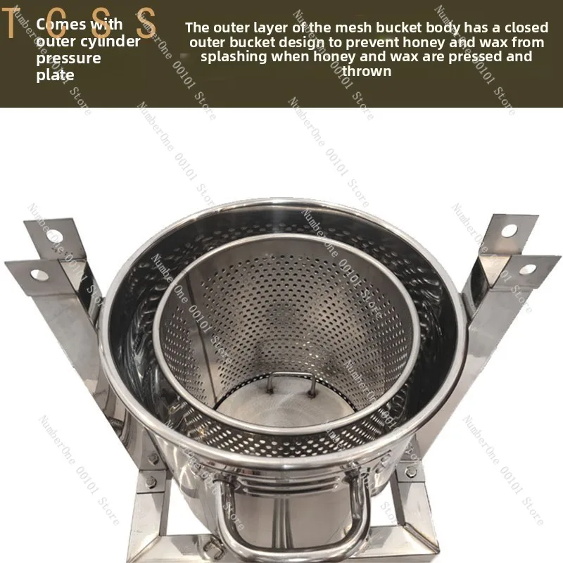 Manual Thickened Stainless Steel Honey Press Full‑Sealed Honey Extractor Household Beekeeping Processing Tool For Beekeepers