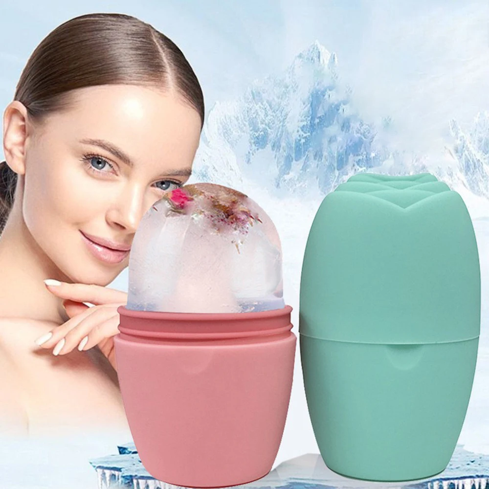 Silicone Ice Globe Facial Roller Colorful Silicone Ice Ball Face Massage Roller Capsule Facial Roller Portable Skin Care Tools