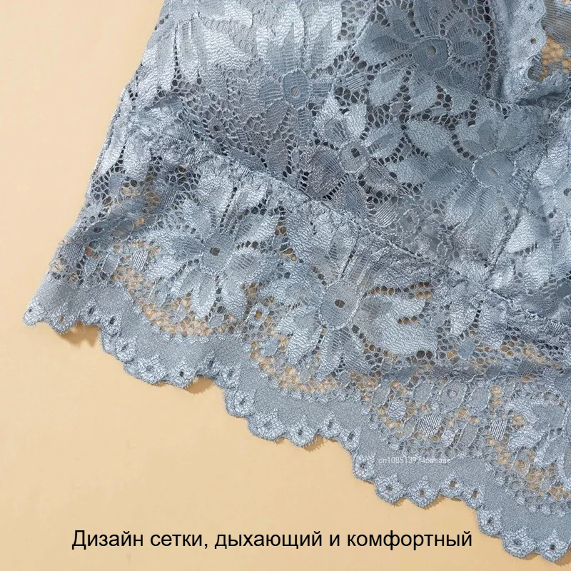 Sexy krajková podprsenka Top Pohodlná braletka Jednobarevné Dámské spodní prádlo Dámské duté bezdrátové prodyšné spodní prádlo Bezešvá podprsenka - náhled 5