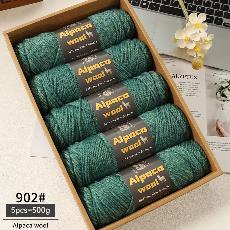 500g Alpacawol 245 dik breigaren Meerkleurig Herfst en winter Modieus cadeau voor mannen en vrouwen DIY breimateriaal Kit voor warme truien, jassen, sjaals, hoeden, handschoenen, beenwarmers,
