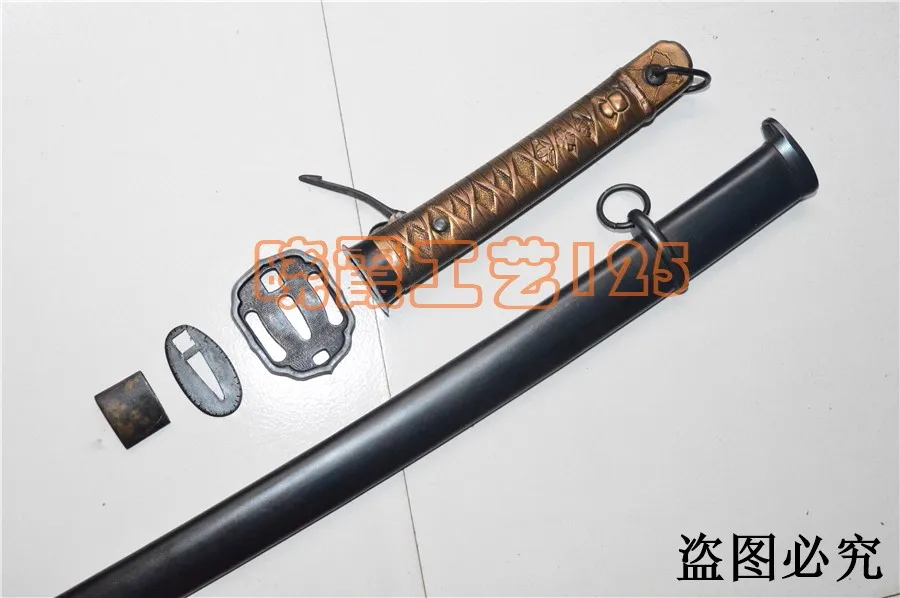 Complete Set of Type 95 Army Military Katana Sword Accessories Brass Tsuka Handle & Tsuba Steel Iron Saya Scabbard without Blade - Image 3