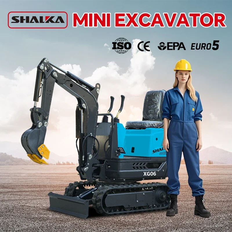 Prodotto personalizzato 0.8T Mini escavatore idraulico cingolato Mini escavatore cingolato agricolo Mini escavatore diesel