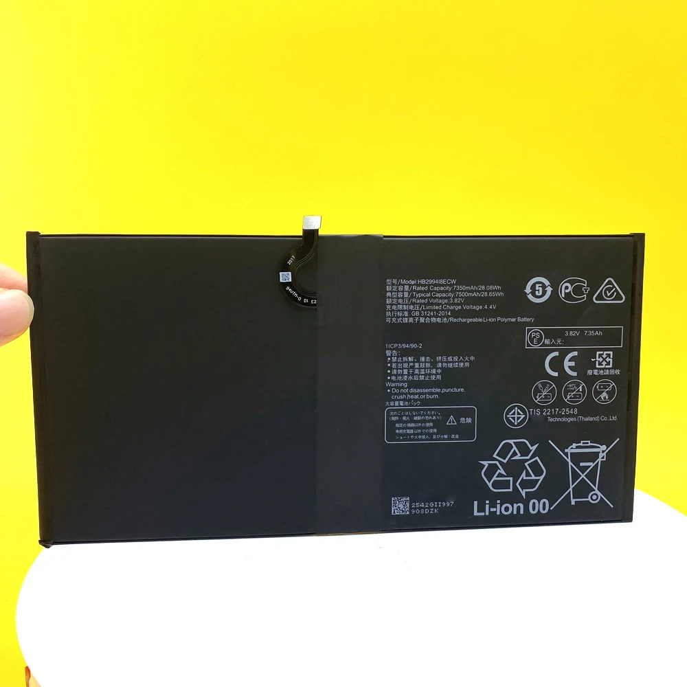 100% New HB299418ECW Battery For Huawei MediaPad M5 Lite 10 BAH2-W19 / M5 Pro 10.8 CMR-W19 CMR-AL09 BAH2-L09 Replacement 7500mAh