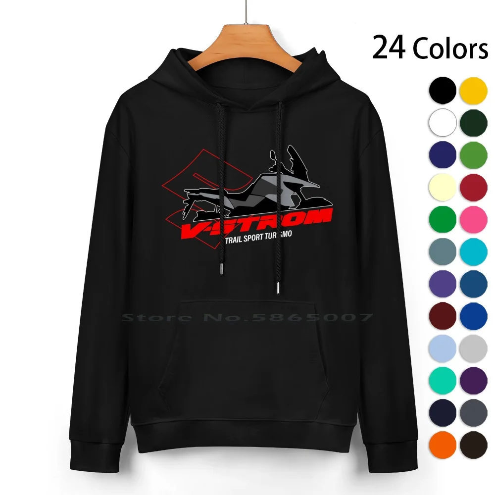 Vstrom Turismo Red Pure Cotton Hoodie Sweater 24 Colors Vstrom V Strom Motorcycle Bikers Xt 1050 Woman Kid Girl Funny 100%