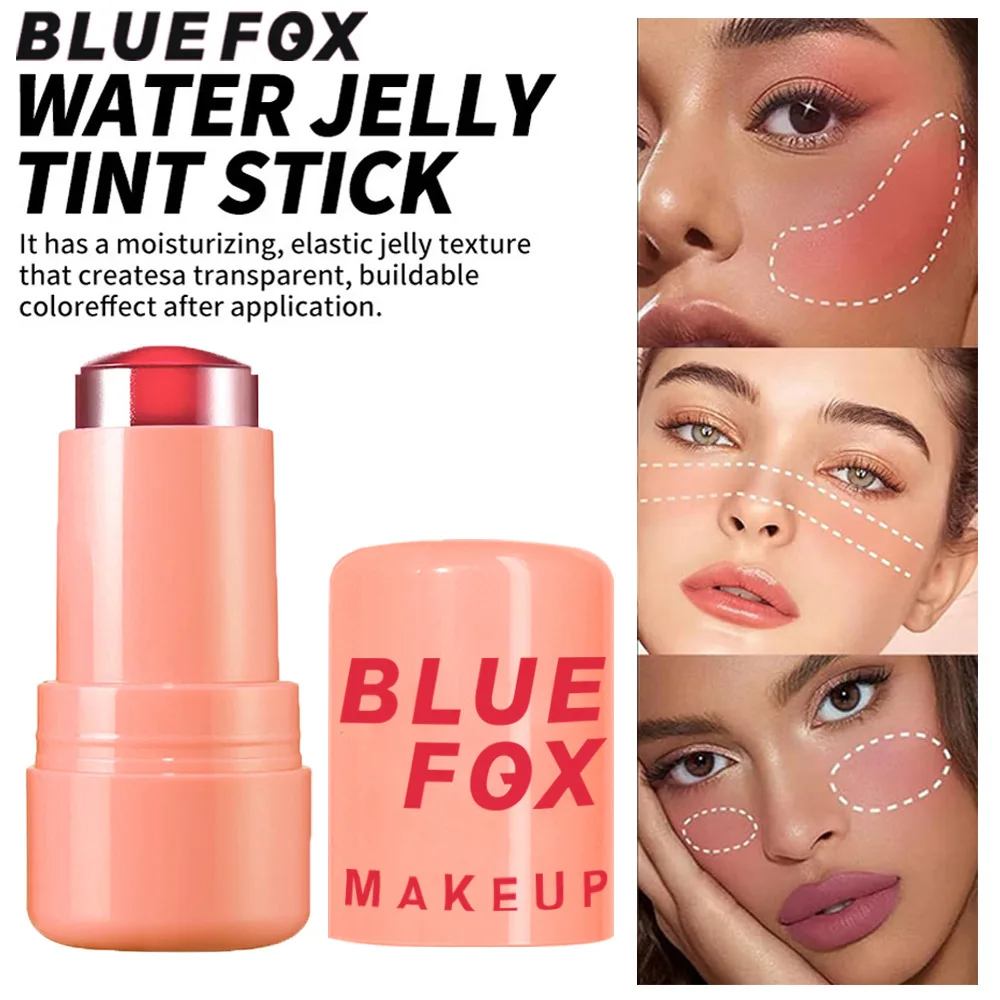 DJBS Summer Jelly powder blusher Stick for Lazy People to Repair, Even Skin Color, Highlight, Lip and Cheek Dual purpose Rouge