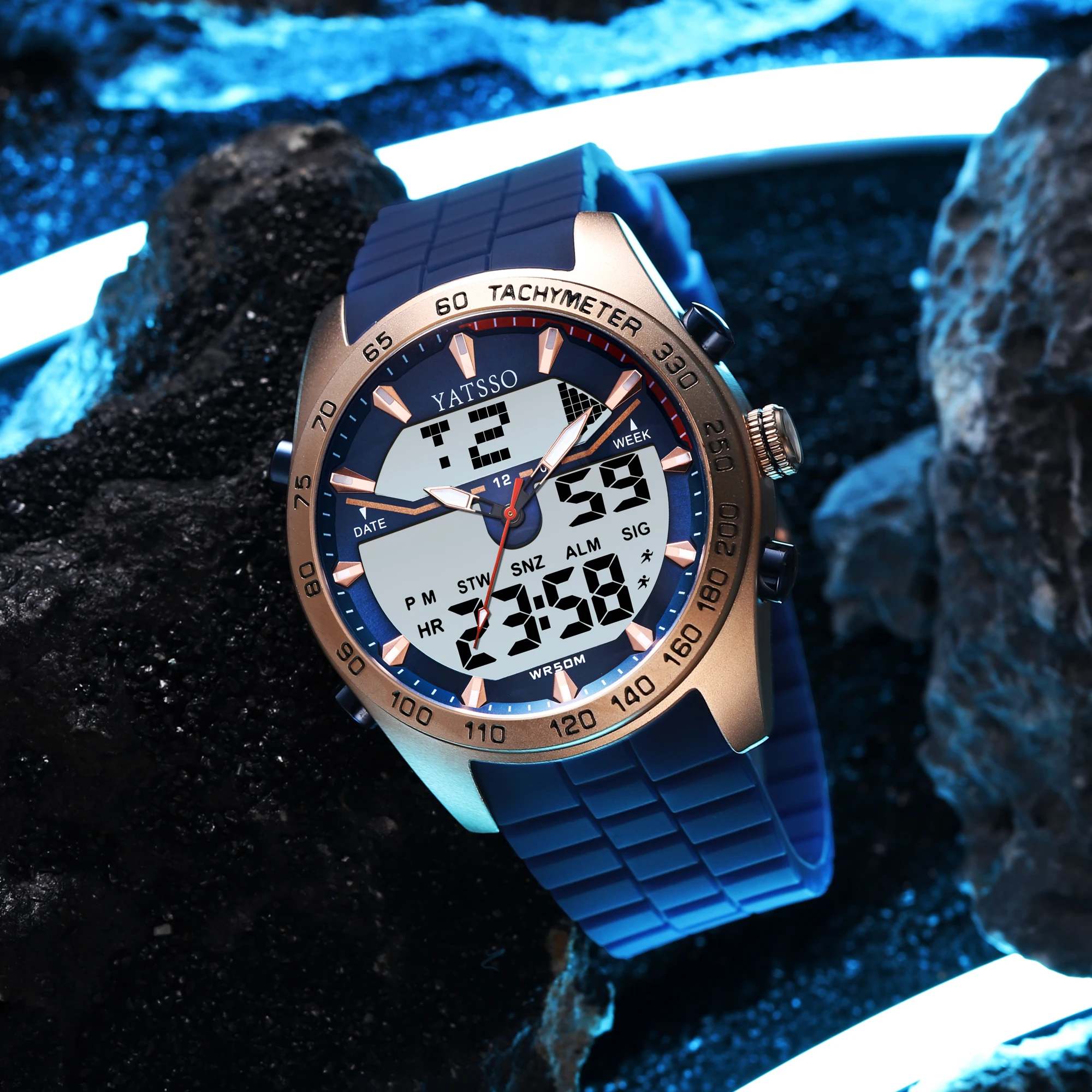KAT-WATCH watches for men electronics sports watch luxury mens gifts rubber strap Clock reloj hombre image 5