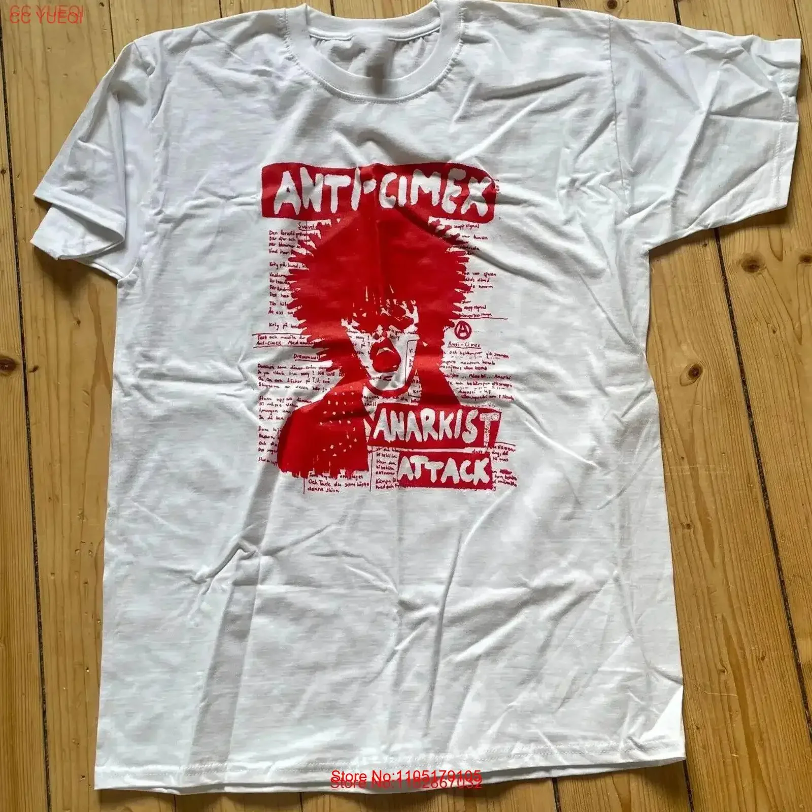 

Футболка VTG Anarkist Attack Anti Cimex Band, классическая белая футболка S 5XL, винтажная стильная уличная одежда с графикой, удобная