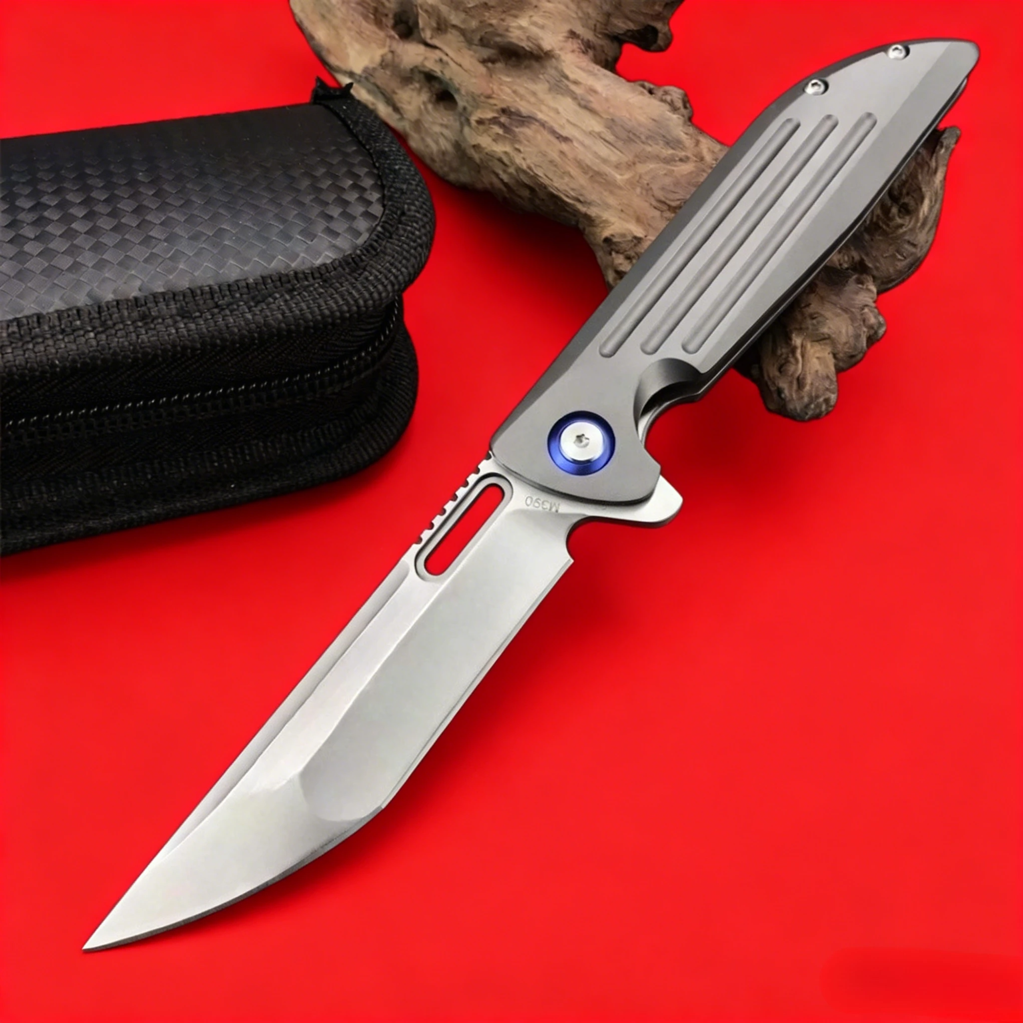 

Portable EDC Multitool Folding Knife, M390 Steel Blade, Sturdy All Steel Handle, Ideal for Outdoor Camping Daily Use