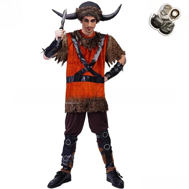 

Adult Men's Viking Costume loween Festival Masquerade Dance Stage Performance Props Role-plang Outfit Traditional Ethnic...