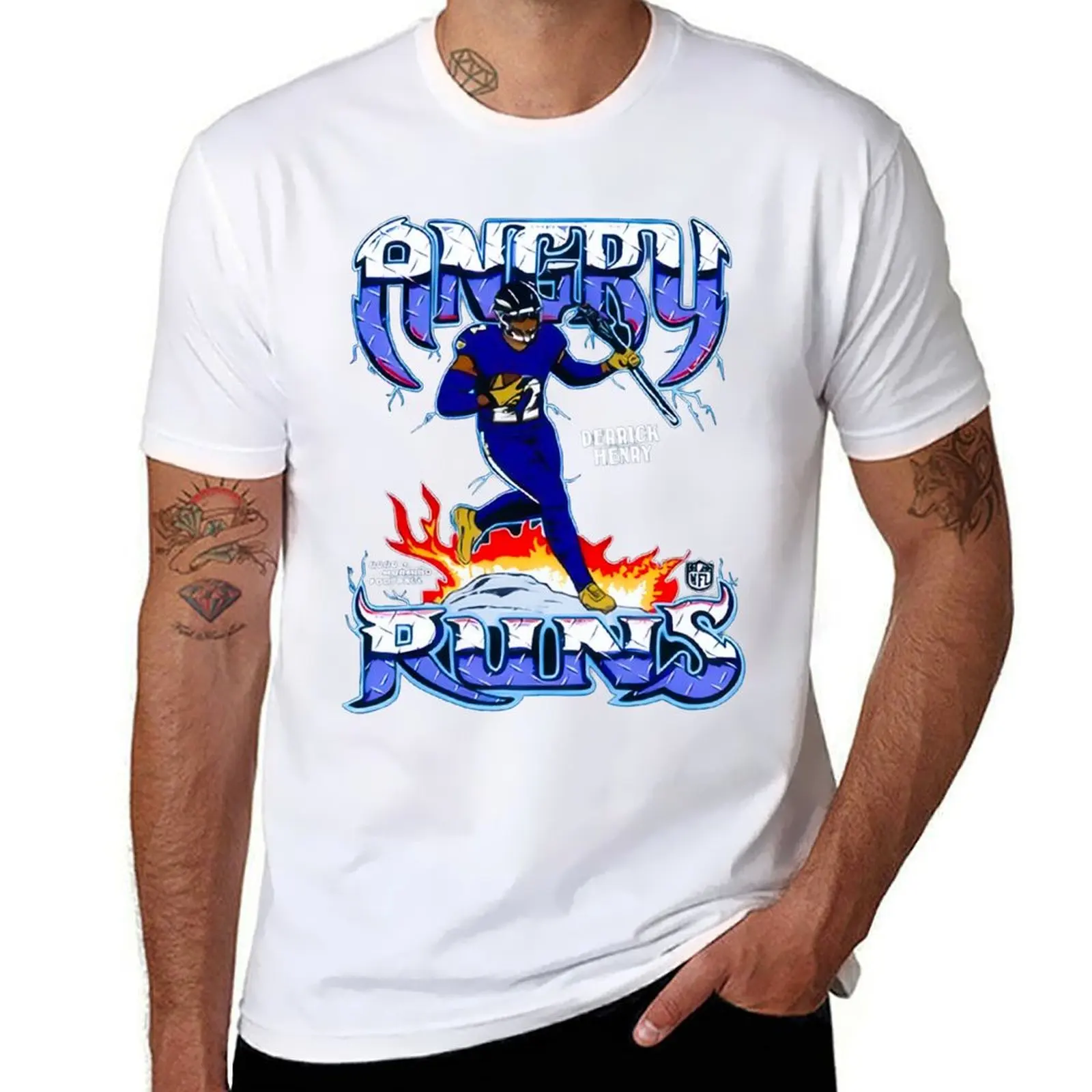 

Derrick Baltimore- football angry runs cartoon T-Shirt t shirt personalised t shirts for man pack white T-Shirt