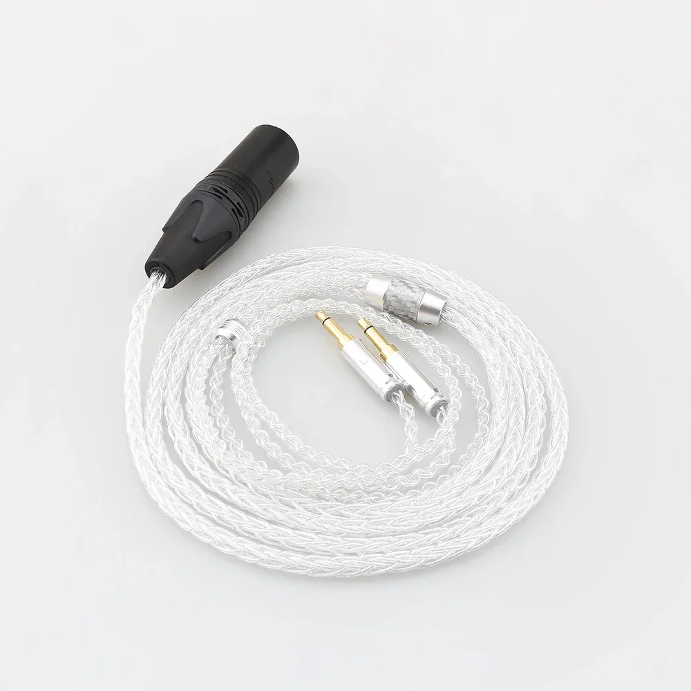 High Quality HIFI 8 Core 99% 7n Pure Silver Earphone Cable For Hifiman Sundara Ananda HE1000se V2 HE6se he400se Arya He-35x