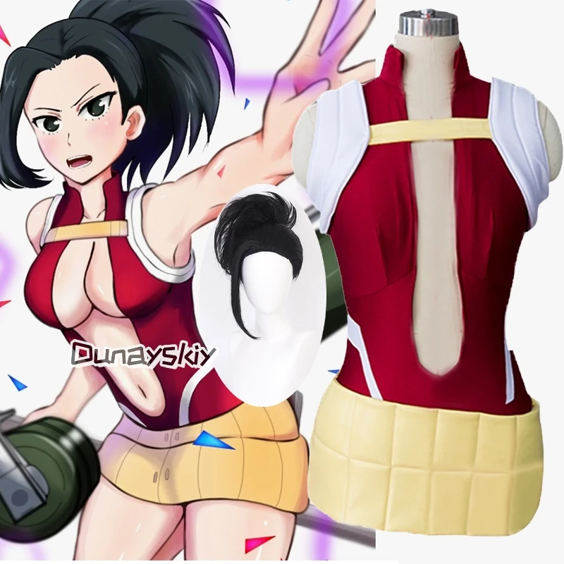 

YAOYOROZU MOMO Косплей Костюм My Hero Academy Ролевой наряд XS-3XL Женские платья Аксессуар для парика Аниме Костюм для вечеринки