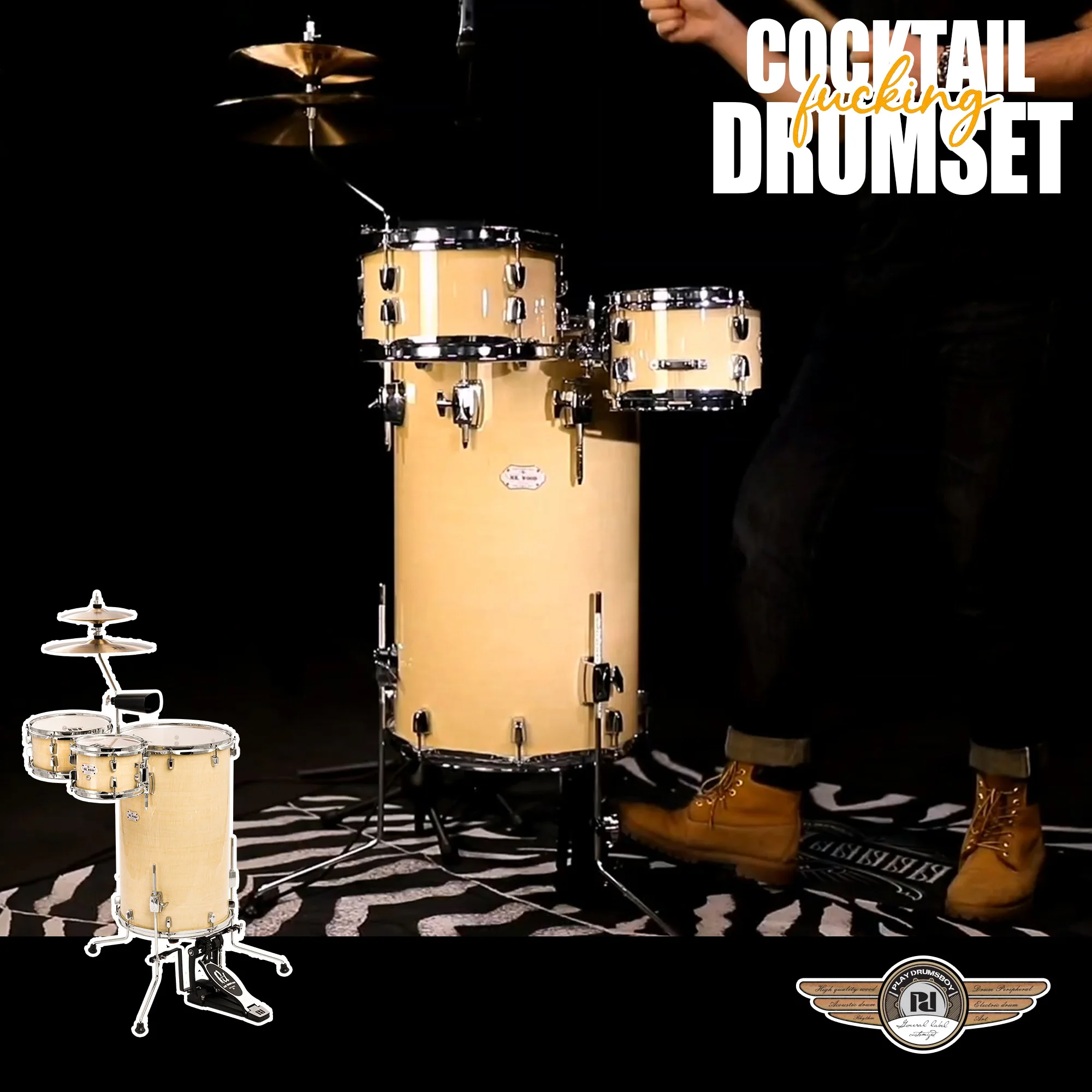 

Factory Wholesale Acoustic Drum Set 5 Piece Full Set With Cymbals Hardware Basswood Shells High Quality Drum Kit For Beginners