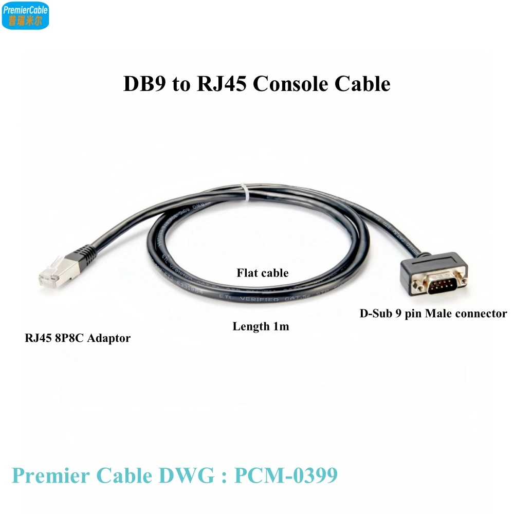 DB9 to RJ45 Console Cable D-Sub 9 pin Male to RJ45 8P8C CAN Bus Adapter Cable RJ45 to SUB D9 CAN Bus Cable for PLCS sensors