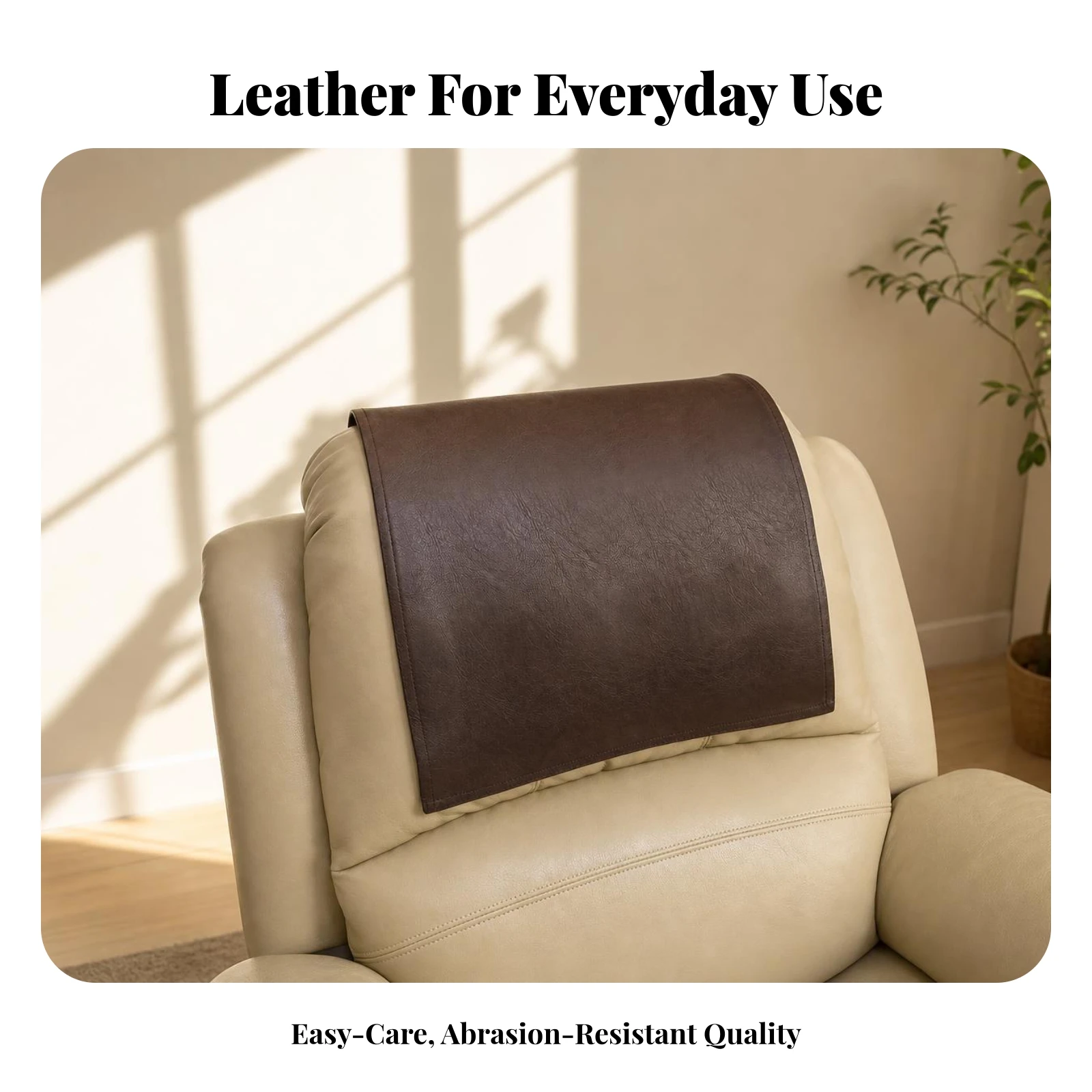 Recliner Headrest Protector Recliner Headrest Cover Easy to Install Textured Grain Furniture Guard Leather-Like