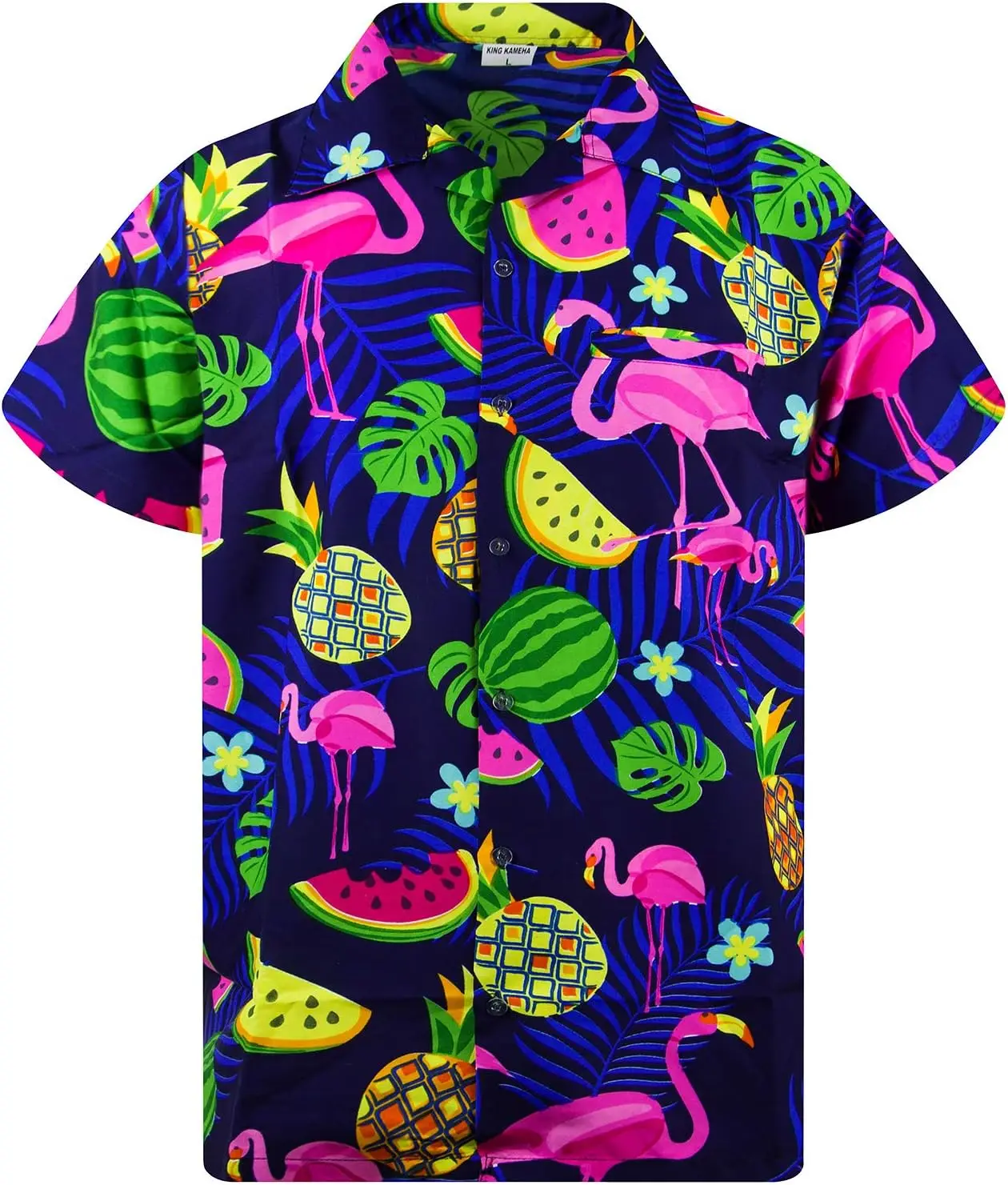 

King Kameha Hawaiian Shirt for Men Fruit-Designs Regular-Shirts Short-Sleeve Button-Down Vacation