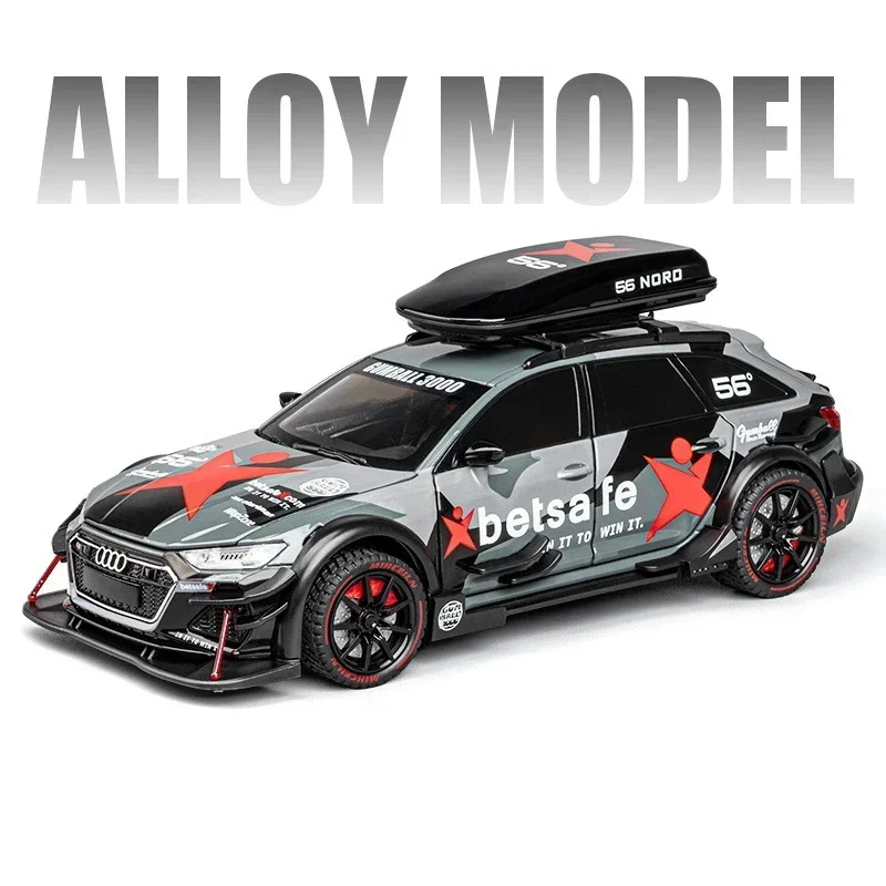 RS6-coche de carreras de aleación fundida a presión 1:24, elegante artículo de colección, regalo perfecto para novio, regalo coleccionable para niños