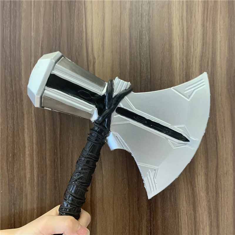 1:1 Axe Stormbreaker Kid Cosplay Ver. Thunder War Axe Prop Thor\'s Hammer Weapon Superhero Role Playing Movie PU Model Toys