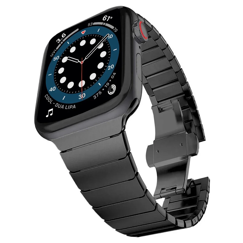 Correa de Metal para Apple Watch, pulsera de 45mm, 41mm, 44mm, 42mm, 46mm, 49mm, Ultra 10, 9, 8, 7, 6, 5, 4, SE