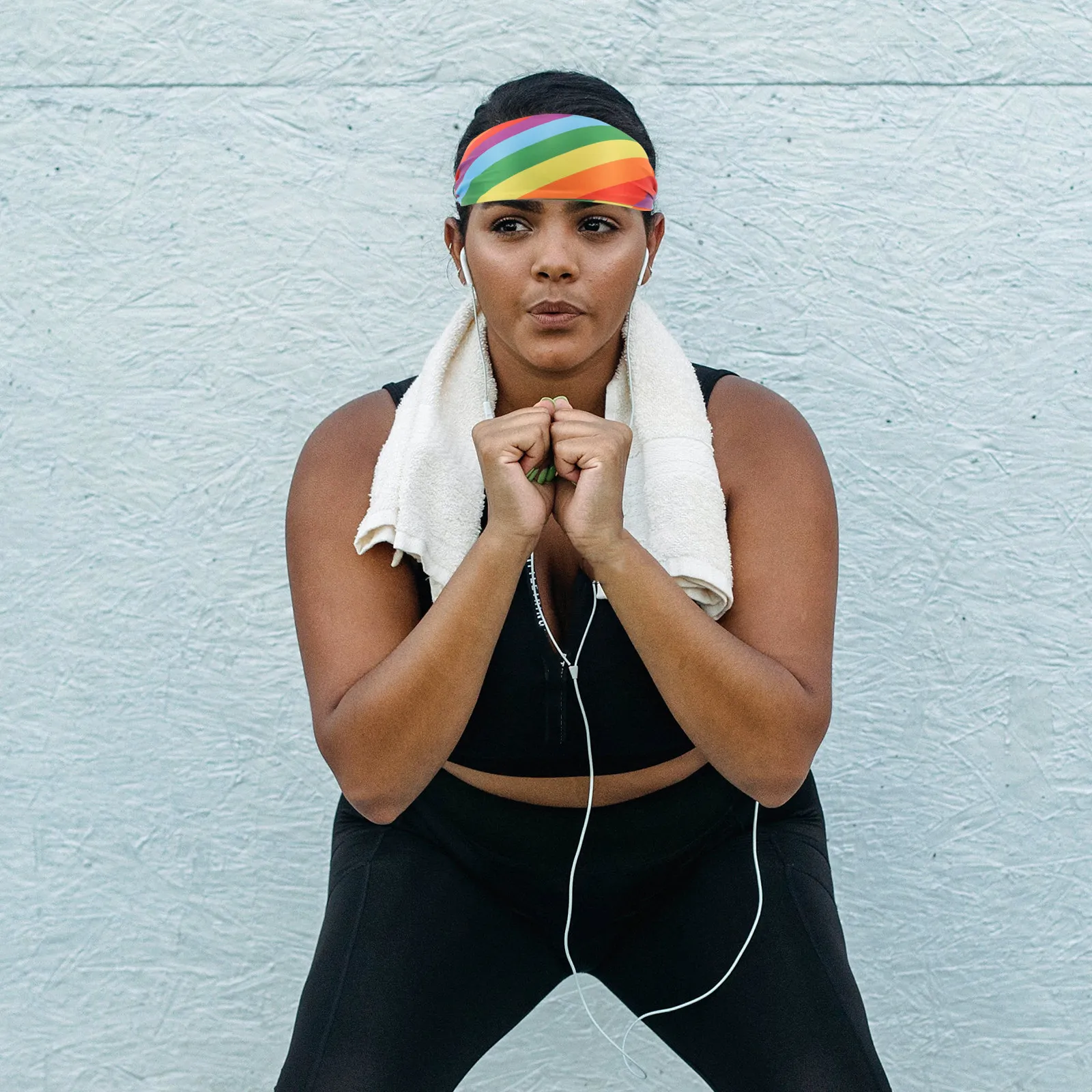Rainbow Yoga Headband Elastic Sweat Absorbing Headband for Workout Running Sports Fitness Sports Sweat Headband,