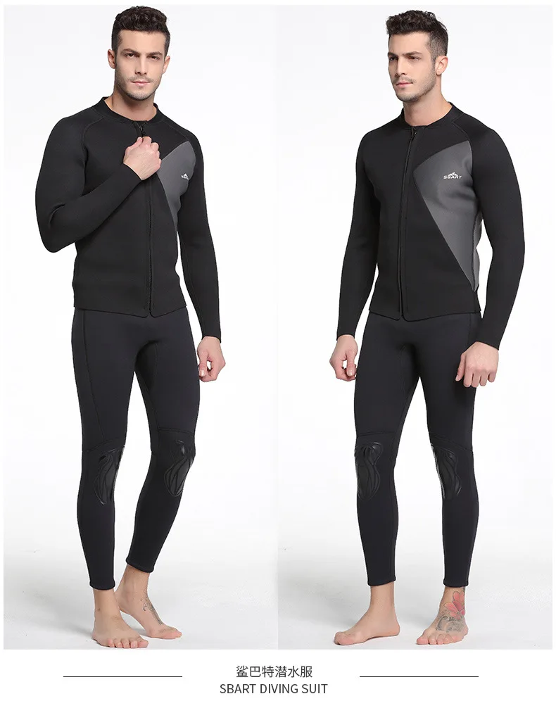 3MM diving suit thickened insulation and cold resistance winter swimming suit snorkeling deep diving split long sleeved