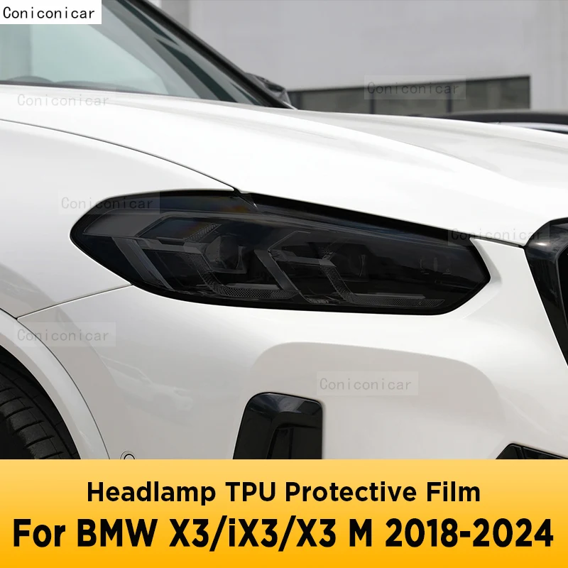 

For BMW X3 IX3 X3M G01 G08 F97 2018-2024 Car Exterior Headlight Anti-scratch Front Lamp Tint TPU Protective Film Sticker