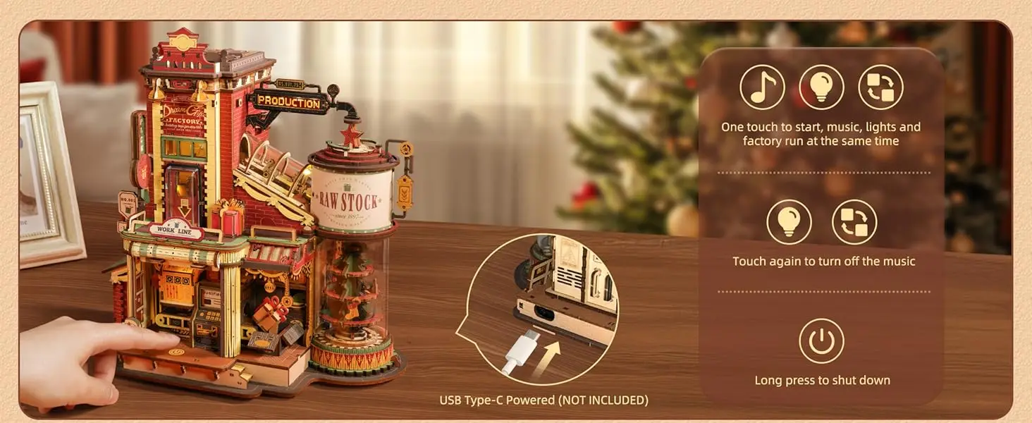 ROBOTIME Puzzle 3D in Legno per Adulti, Modellismo da Costruire Adulti, Kit di Costruzione in Legno per Festival, Regali per Bambini
