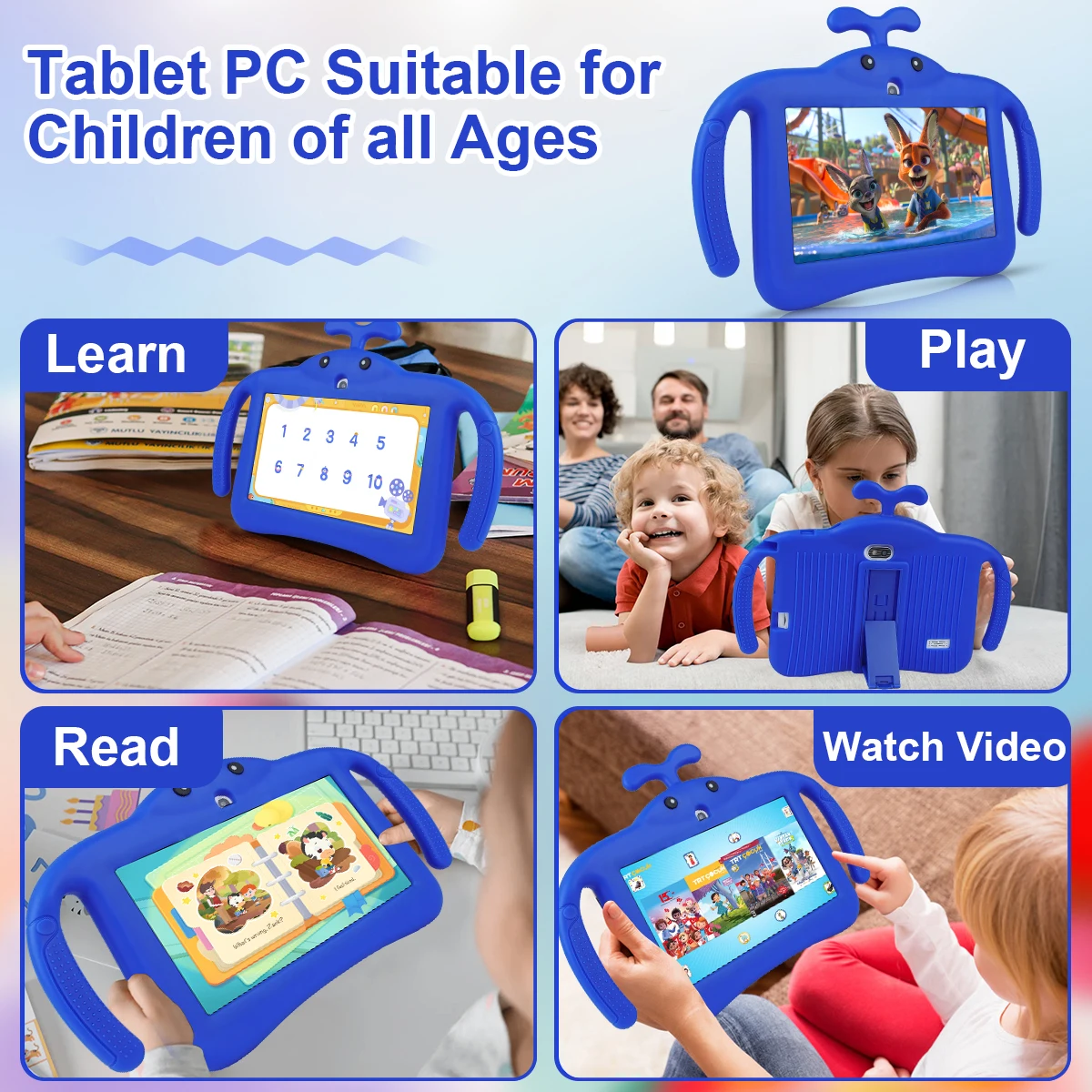 5G Wi-Fi 7 Inch Kid Tablet 4GB RAM 64GB ROM 3500mAh Battery Dual Camera Children's Android 14 Gift Kids view 5