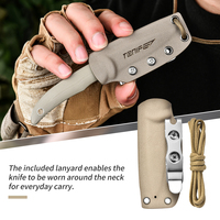 TONIFE Nova Fixed Blade Straight Knife Stainless Steel portable Hunting knife G10 handle Full Tang with K sheath EDC Multi Tools