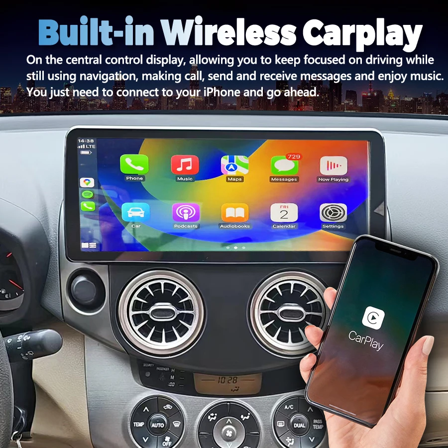 

Автомагнитола 2 Din Android Carplay для Toyota RAV4 RAV 4 2005-2013 мультимедийный Стерео Авторадио GPS навигация 12,3 дюймовый HD экран 4G