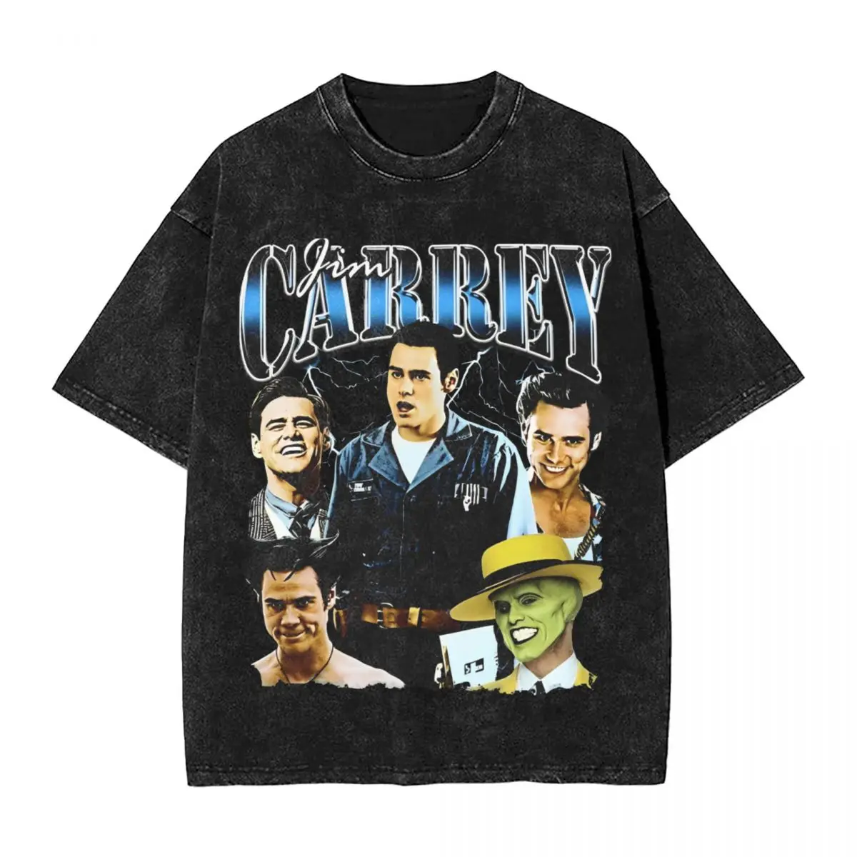 Jim Carrey T-Shirt 90's Bootleg Design Hipster T-Shirts Short Sleeve Y2K Classic Tshirt Summer Cotton Crew Neck Oversize Top Tee