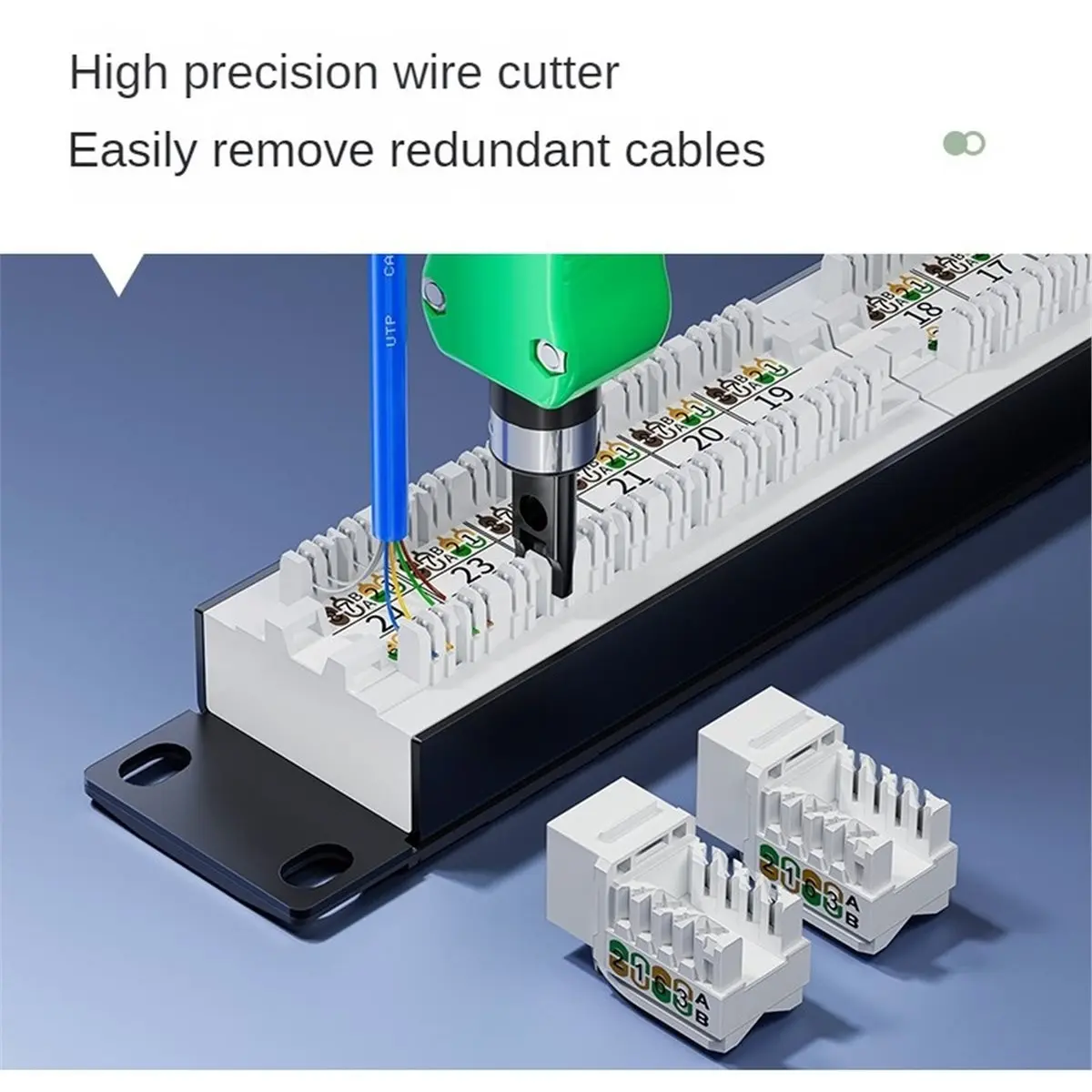 All-in-1 Network Punch Down Tool, Ergonomic Impact Punchdown Tool for Cat5e Cat6 Network Module Termination, Wiring Tool