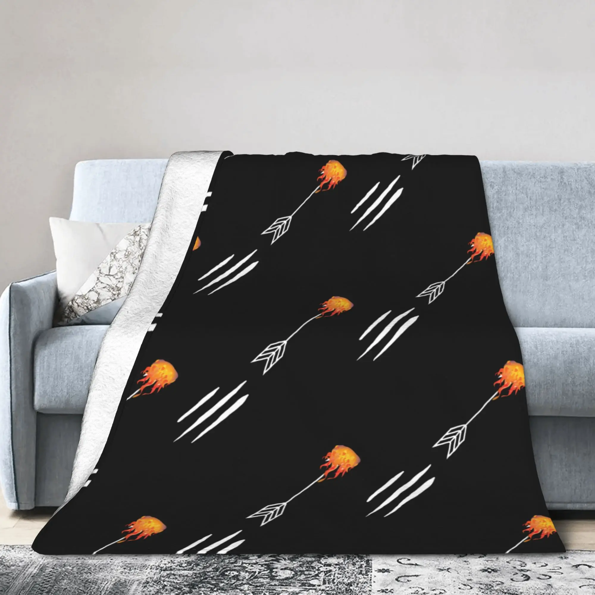Custom 3D Print Archery Arrow Gift Blankets Comfortable Soft Flannel Summer Athlete Sport Throw Blanket for Couch Travel Bed