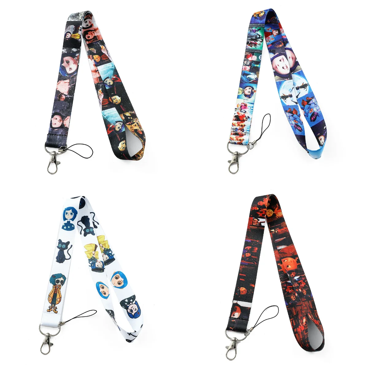 Cartoons Coraline & the Secret Door Cute Kids Key lanyard Keychain Office ID Card Pass Mobile Phone Key Badge Holder Jewelry